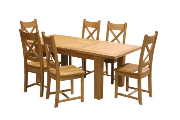 Picture of Test No Order - WESTMINSTER Solid Oak Wood 7PC 150-200 Extension Dining Set