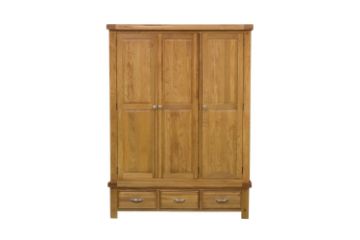 Picture of Test No Order - WESTMINSTER Solid Oak Wood Wardrobe 3-Doors and 3-Drawers