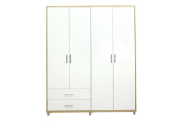 Picture of Test No Order - DUBLIN 4 DOOR 2 DRW Wardrobe (White + Oak Colour) 