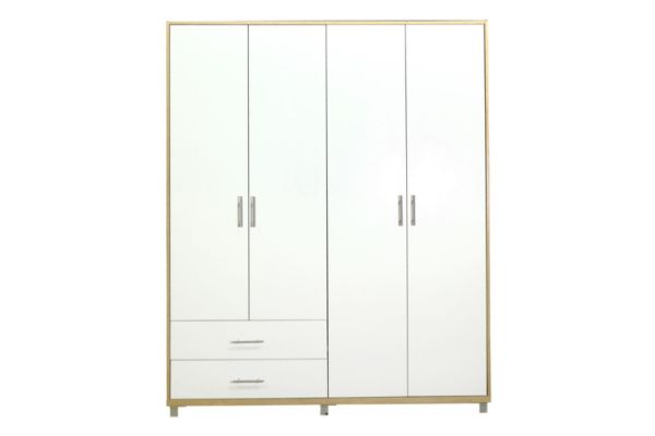 Picture of Test No Order - DUBLIN 4 DOOR 2 DRW Wardrobe (White + Oak Colour) 