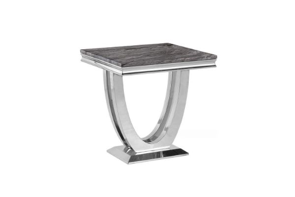 Picture of Test No Order - NUCCIO Marble Top Stainless Steel End Table (Dark Grey)