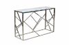 Picture of Test No Order - LELLA Rectangle Clear Glass Hall Table (Silver)