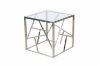 Picture of Test No Order - LELLA Square Clear Glass Side Table (Silver)