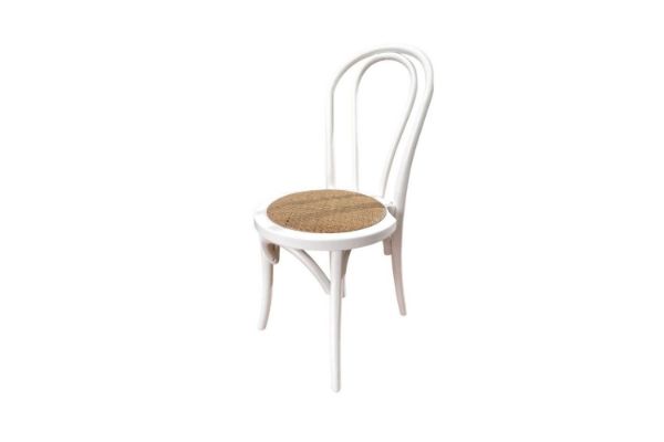 Picture of Test No Order - RAYMON Solid Beech Wood Dining Chair with Rattan Seat (White) 