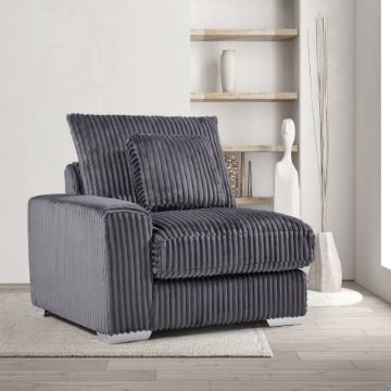 Picture of Test No Order - WINSTON Corduroy Velvet Modular Sofa (Grey) - Single LAF Armchair