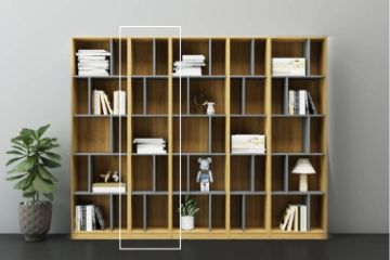 Picture of Test No Order - COLIN 43x30x210 Wall System Solution Bookshelf (Oak and Grey)