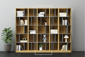 Picture of Test No Order - COLIN 60x30x210 Wall System Solution Bookshelf (Oak and Grey) 