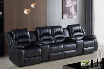 Picture of Test No Order - DANISH Home Theatre Air Leather Sofa (Black)