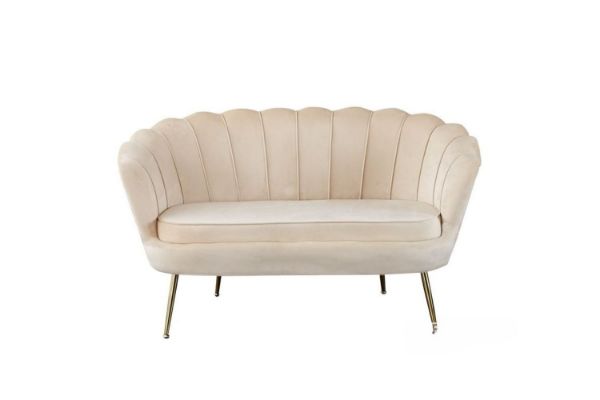 Picture of Test No Order - EVELYN Curved Flared Velvet Love Seat (Beige)