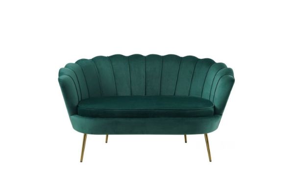 Picture of Test No Order - EVELYN Curved Flared Velvet Love Seat (Green)