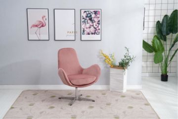 Picture of Test No Order - LESA Swirl Velvet Lounge Chair (Pink)