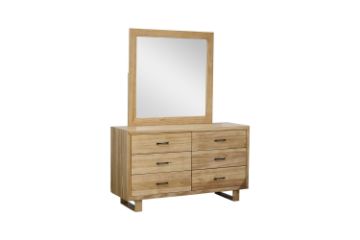 Picture of Test No Order - LYNWOOD 6-Drawer Solid Tasmanian Oak Dressing Table with Mirror