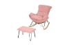 Picture of Test No Order - LOBSTER Fabric Rocking Chair With Footstool *Pink