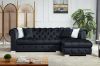 Picture of Test No Order - EDITH GOODWILL Sectional Chesterfield Tufted Velvet Sofa (Black)