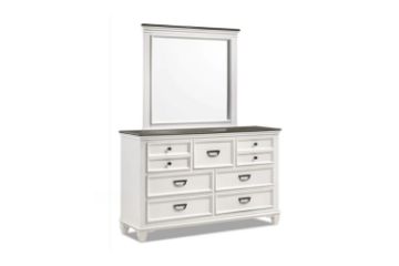 Picture of Test No Order - CHARLES 7 DRW Dresser with Mirror (White & Grey)