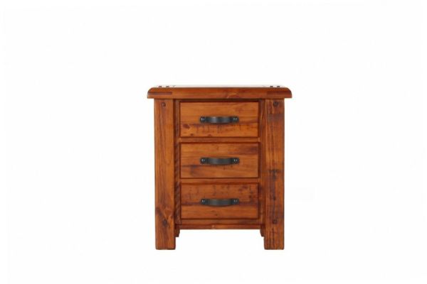 Picture of Test No Order - FOUNDATION 3-Drawer Bedside Table (Rustic Pine)