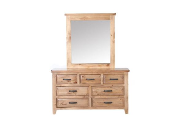 Picture of Test No Order - FRANCO 7-Drawer Dressing Table and Mirror (Solid NZ Pine Wood)