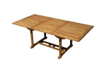 Picture of Test No Order -  BALI Outdoor Solid Teak Wood Rectangle 150-210 Extension Dining Table