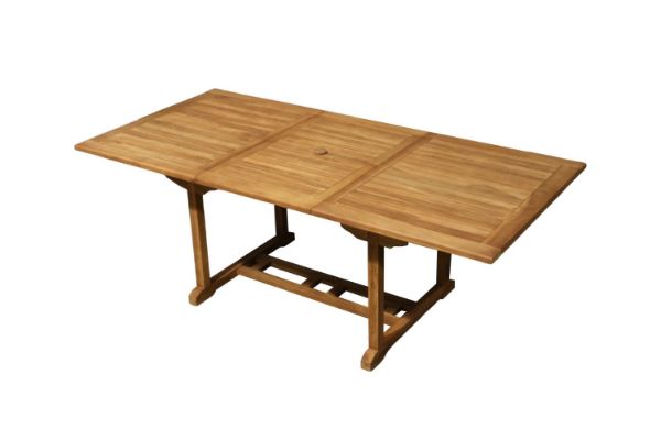 Picture of Test No Order -  BALI Outdoor Solid Teak Wood Rectangle 150-210 Extension Dining Table