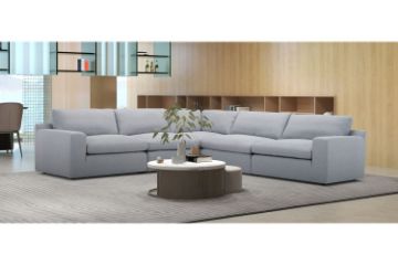 Picture of Test No Order - SPLENDOR Feather Filled Fabric Corner Sofa (Light Grey)