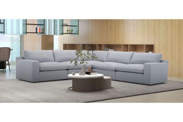 Picture of Test No Order - SPLENDOR Feather Filled Fabric Corner Sofa (Light Grey)