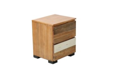 Picture of Test No Order - LEAMAN 2-Drawer Solid Acacia Wood Bedside Table