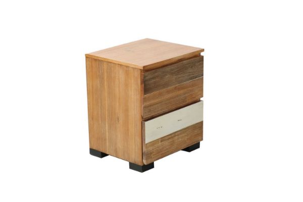 Picture of Test No Order - LEAMAN 2-Drawer Solid Acacia Wood Bedside Table