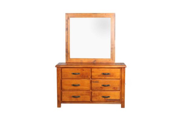 Picture of Test No Order - RIVERWOOD 6 DRW Dressing Table and Mirror (Rustic Pine)