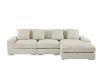 Picture of Test No Order - WINSTON Corduroy Velvet Modular Sectional Sofa (Beige) - Facing Right with Ottoman (4PC Set)