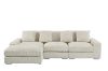 Picture of Test No Order - WINSTON Corduroy Velvet Modular Sectional Sofa (Beige) - Facing Right with Ottoman (4PC Set)