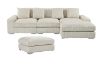 Picture of Test No Order - WINSTON Corduroy Velvet Modular Sectional Sofa (Beige) - Facing Right with Ottoman (4PC Set)