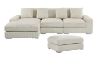 Picture of Test No Order - WINSTON Corduroy Velvet Modular Sectional Sofa (Beige) - Facing Right with Ottoman (4PC Set)