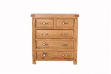 Picture of Test No Order - WESTMINSTER Solid Oak Wood 5-Drawer Tallboy