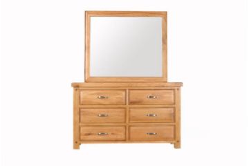 Picture of Test No Order - Westminster 6-Drawer Solid Oak Wood Dressing Table with Mirror 