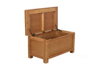 Picture of Test No Order - WESTMINSTER Solid Oak Wood Blanket Box