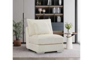 Picture of Test No Order - WINSTON Corduroy Velvet Modular Sofa (Beige) - Armless Chair