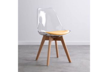 Picture of Test No Order - EFRON Dining Chair with Yellow Cushion (Clear)