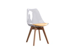 Picture of Test No Order - EFRON Dining Chair with Yellow Cushion (Clear) - Single