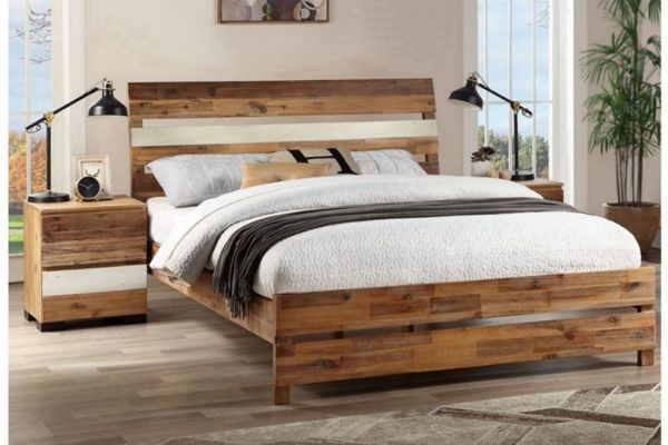 Picture of Test No Order - LEAMAN Solid Acacia Wood Bed Frame in Queen & King Size