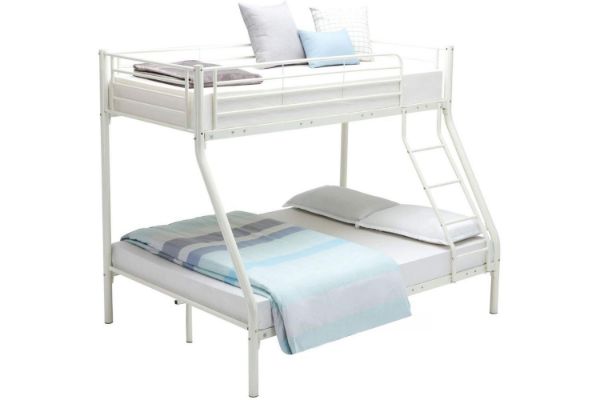 Picture of Test No Order - STELLA Steel Frame Single-Double Bunk Bed (White)