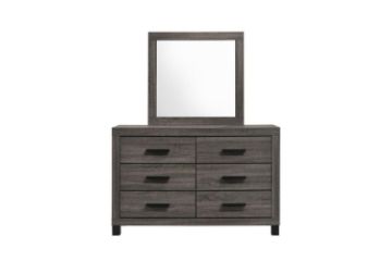 Picture of Test No Order - ROMNEY 6 DRW Dressing Table with Mirror (Grey)