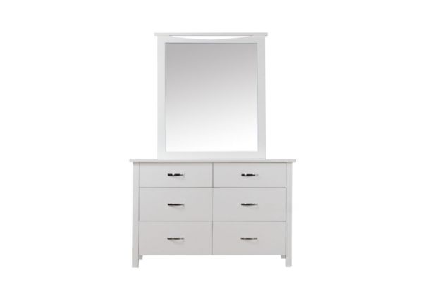 Picture of Test No Order - PORTLAND 6 DRW Dressing Table with Mirror (Cream)