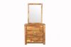 Picture of Test No Order - SARA 3-Drawer Solid Acacia Wood Dressing Table with Mirror