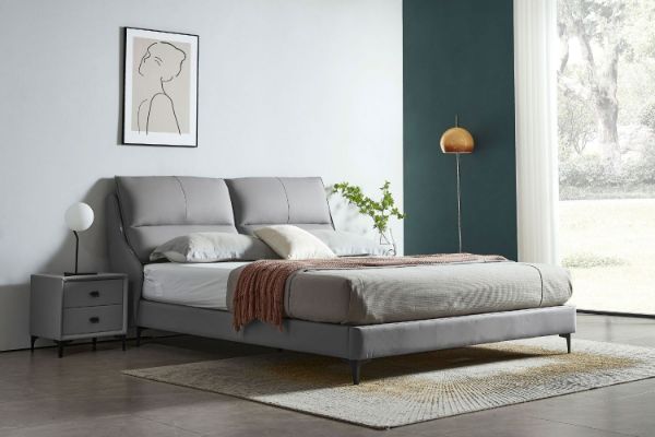 Picture of Test No Order - ROMEO Genuine Leather Queen/King Size Bed Frame (Dark Grey)