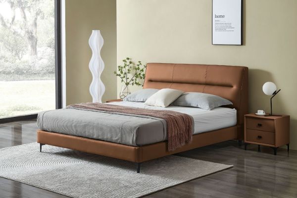 Picture of Test No Order - CUBA Genuine Leather Bed Frame in Queen/King Size (Brown) 