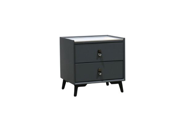 Picture of Test No Order - CUBA 2-Drawer Bedside Table (Dark Grey)