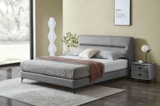 Picture of Test No Order - CUBA Genuine Leather Bed Frame (Dark Grey) - Queen