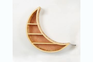 Picture of Test No Order - CRESCENT MOON 45cmx55cm Wooden Wall Shelf