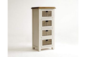 Picture of Test No Order - BODDE 4 DRW Pine Wood Cabinet with Rattan Shelf