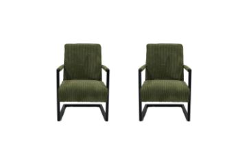 Picture of Test No Order - PARAMOUNT Corduroy Fabric Arm Chair (Green) - 2 Chairs in 1 Carton